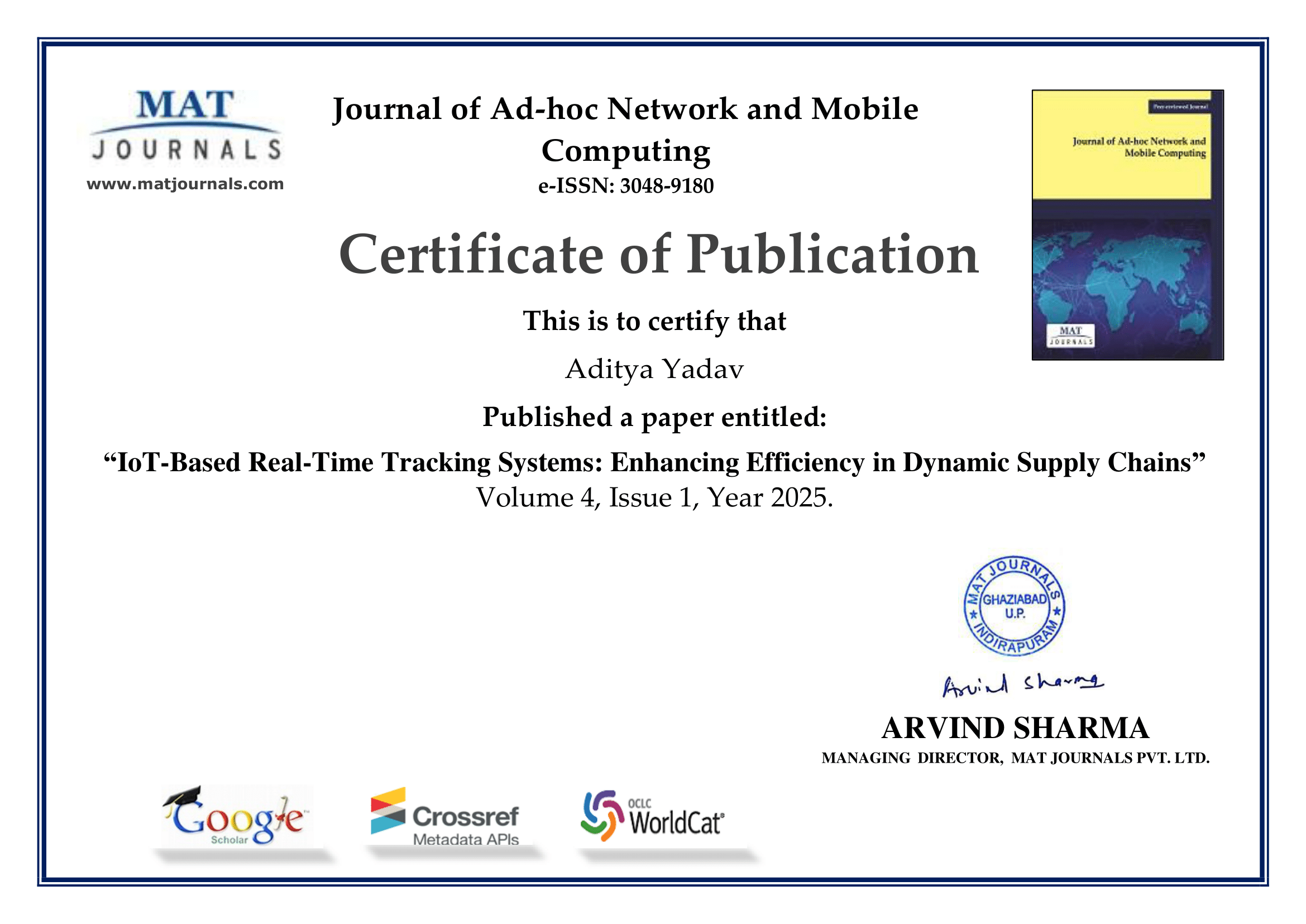 Certificate of Publication